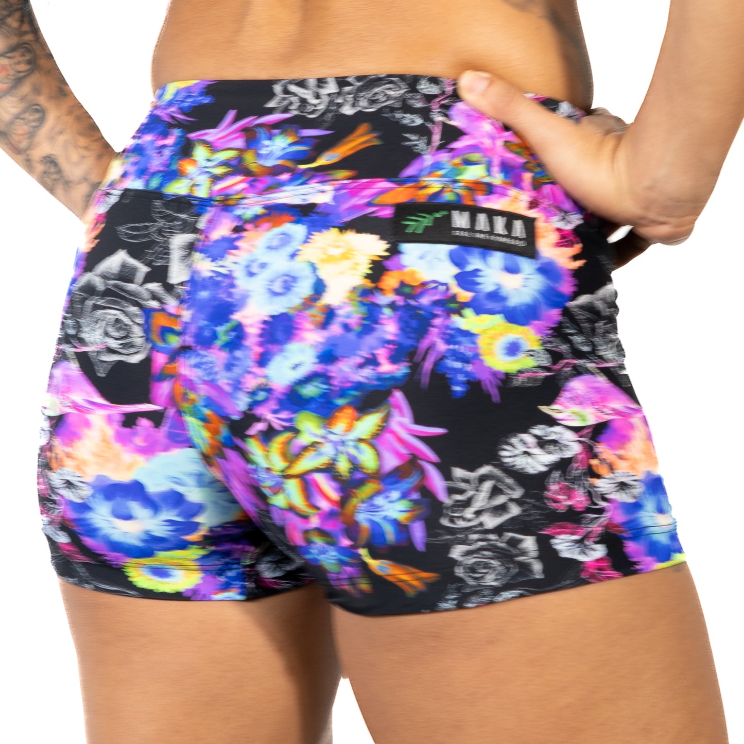 Black Neon Flowers- High