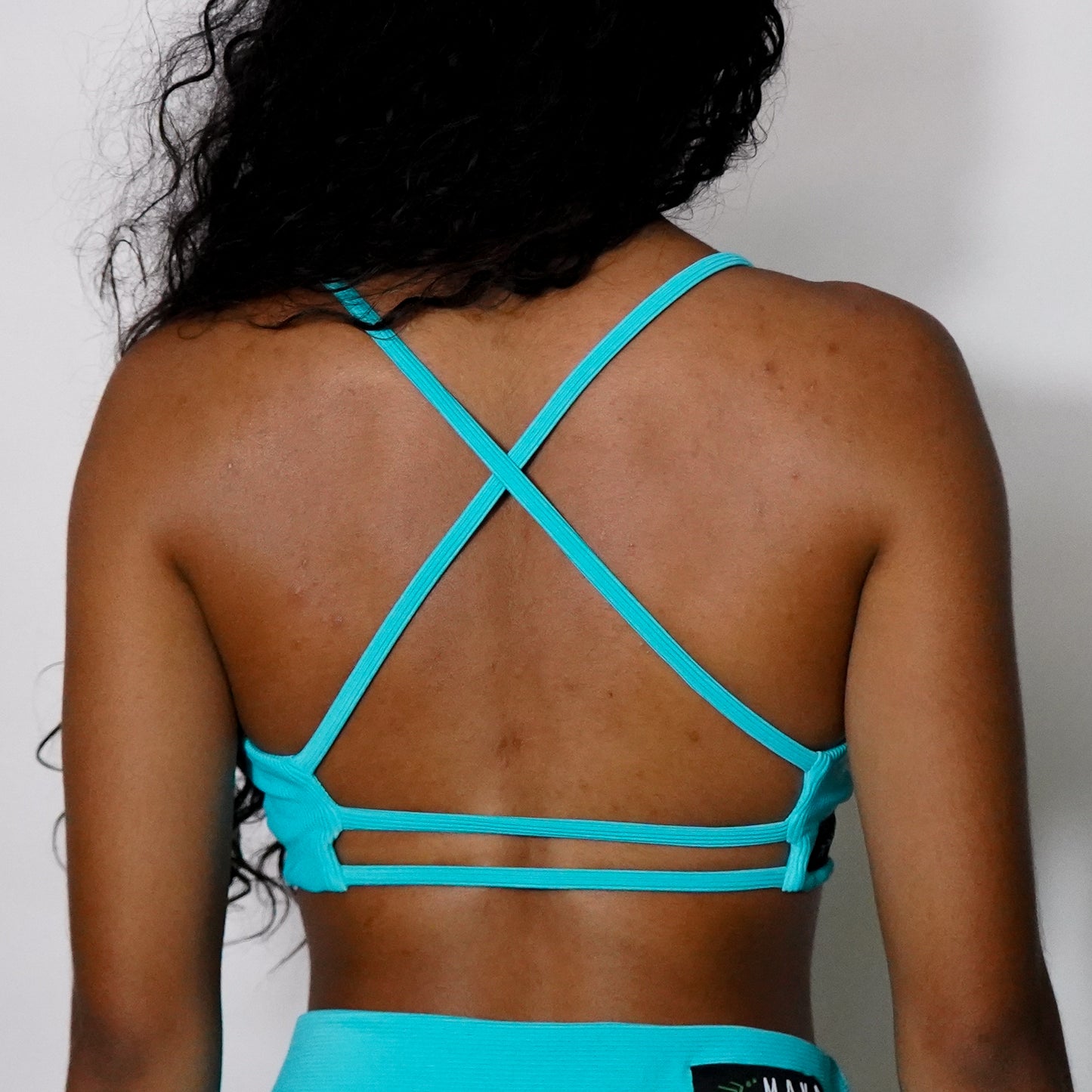 Cyan Blue Lines- Top V-Cross