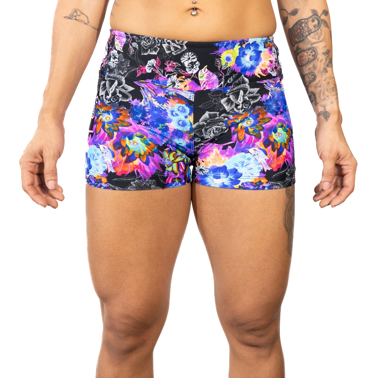 Black Neon Flowers- High