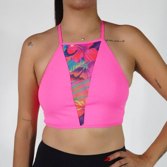 Mexican Pink Tie Dye Flower- Top Mesh