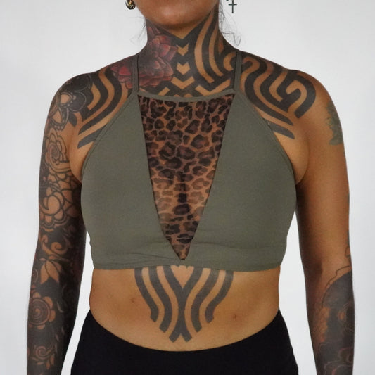 Olive Jaguar- Top Mesh