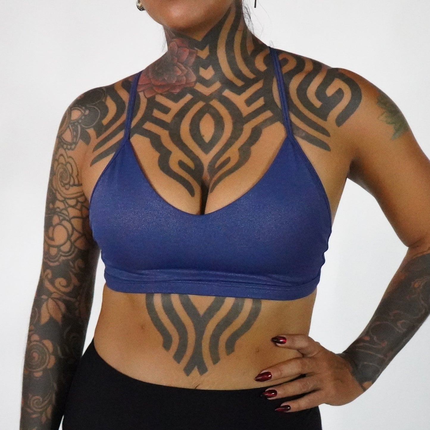 Purple Blue Glitter- Top Corte V ✴︎˚｡⋆