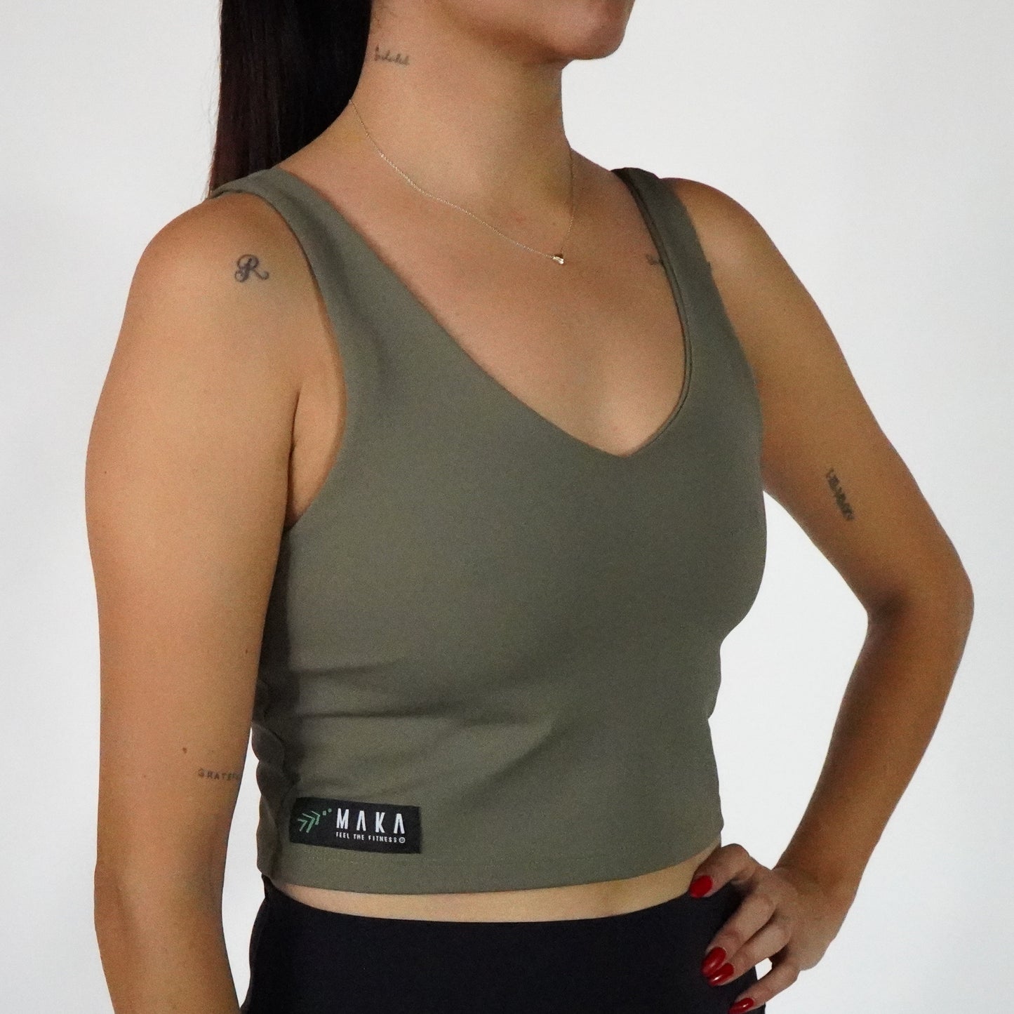 Olive- Crop Top