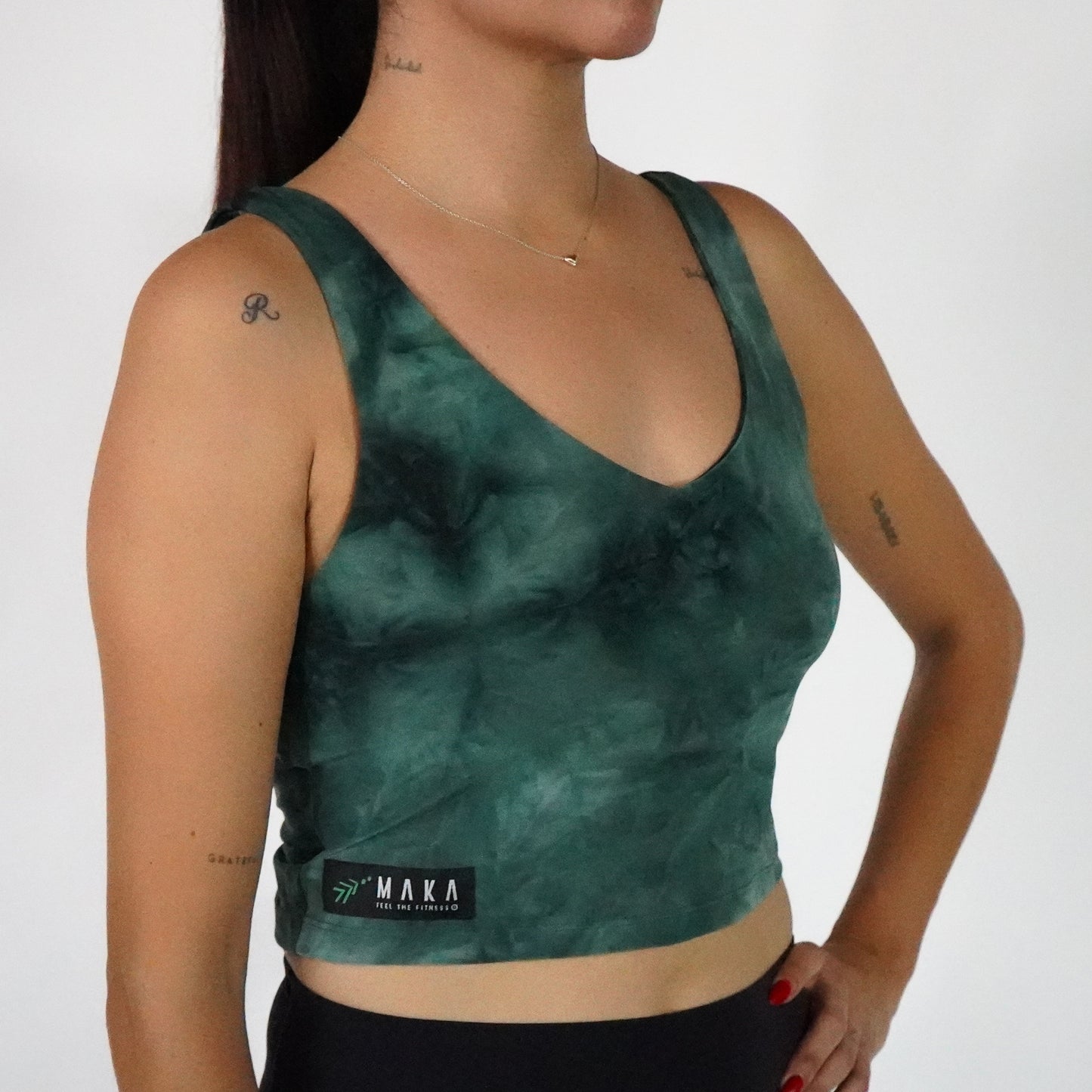 Green Tie Dye- Crop Top