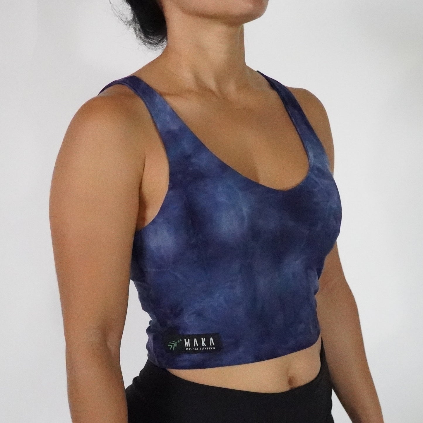 Navy Blue Tie Dye- Crop Top