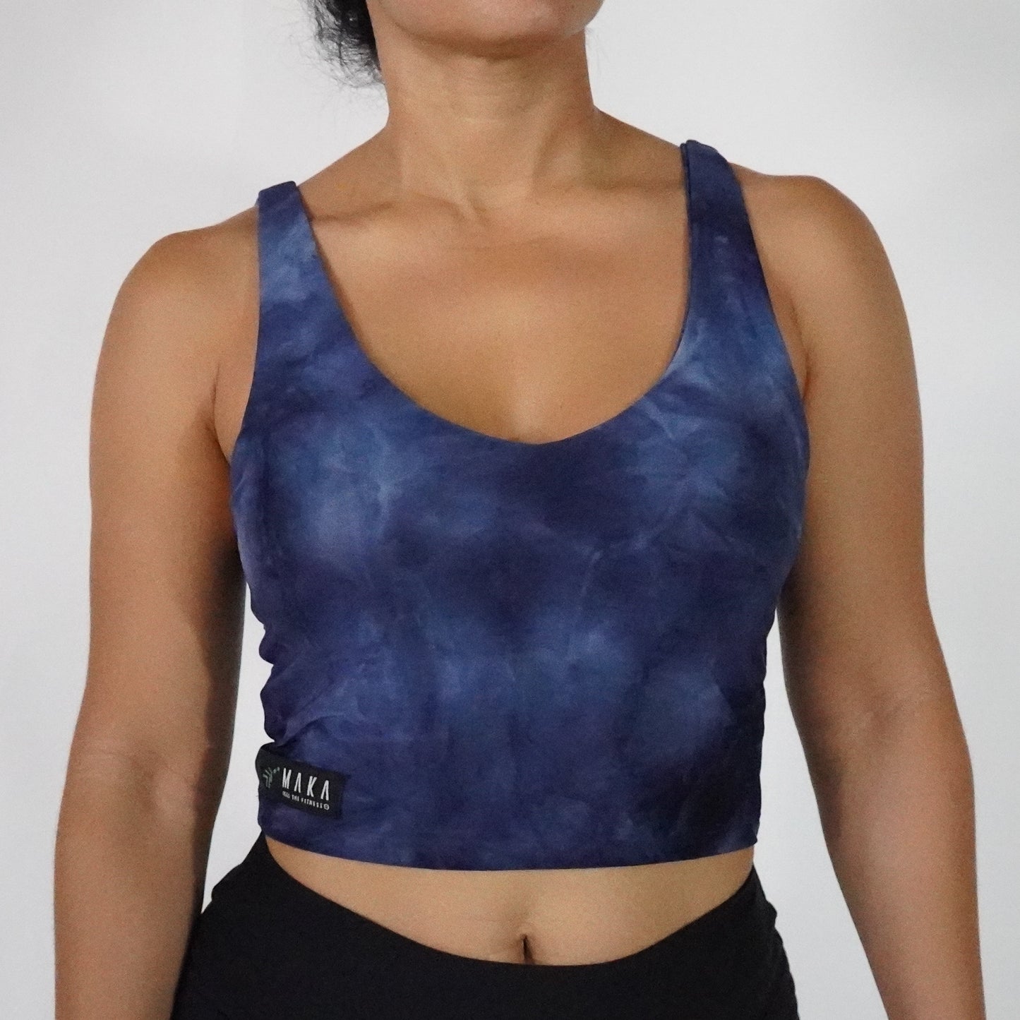 Navy Blue Tie Dye- Crop Top