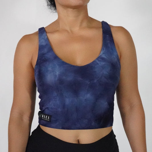 Navy Blue Tie Dye- Crop Top
