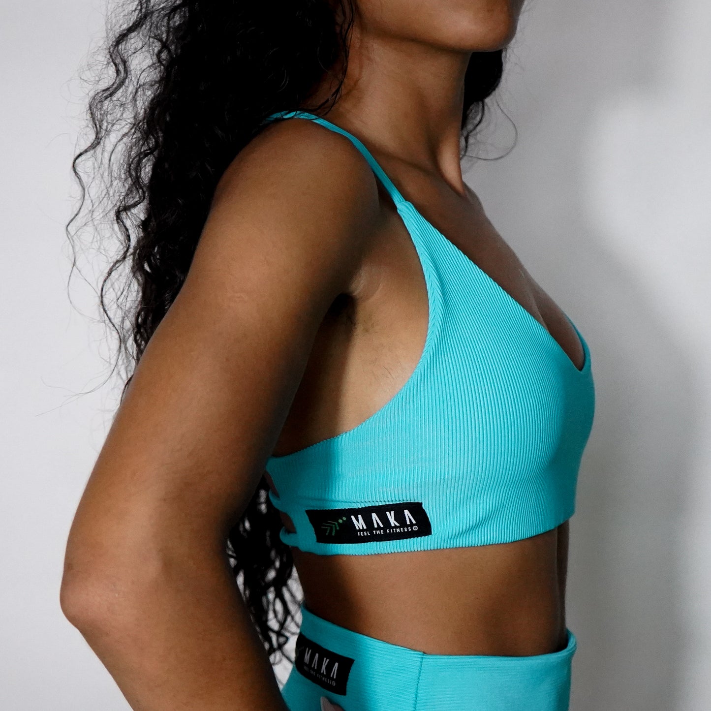 Cyan Blue Lines- Top V-Cross