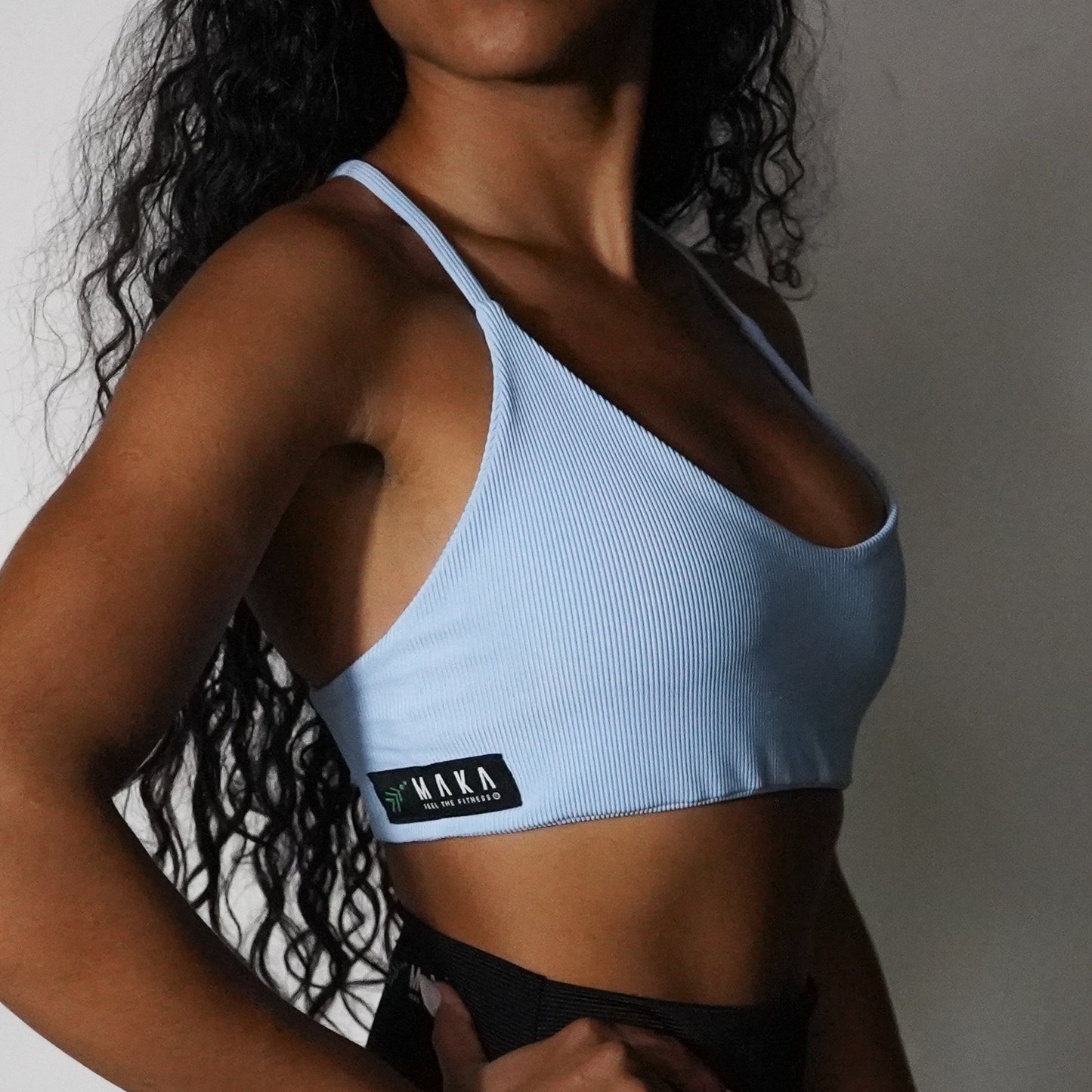 Celeste Blue Lines- Top V-Cross