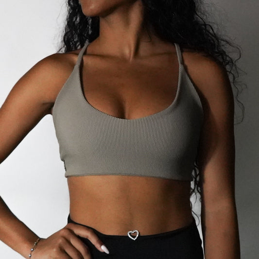 Earth Brown Lines- Top V-Cross