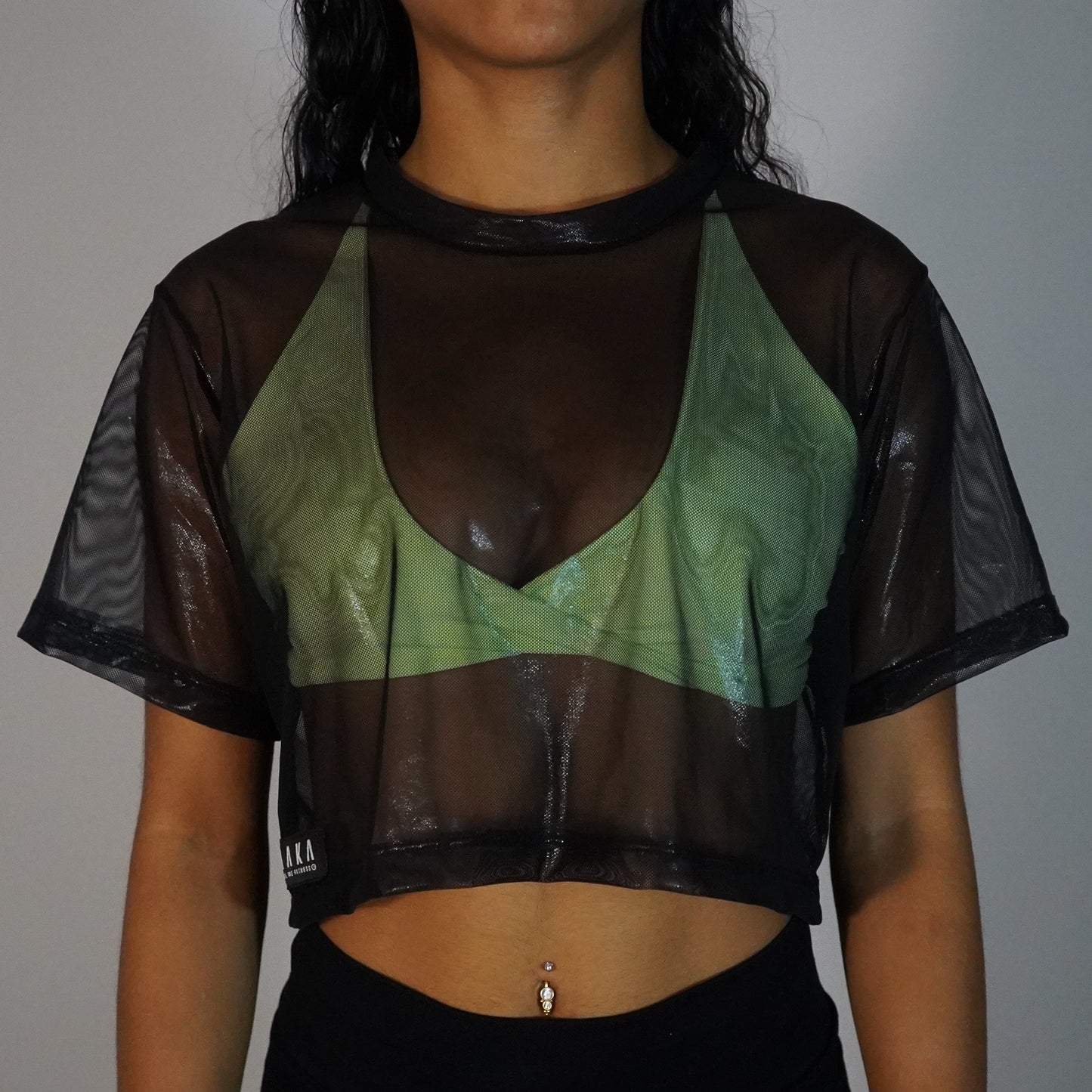 Black- Crop Mesh