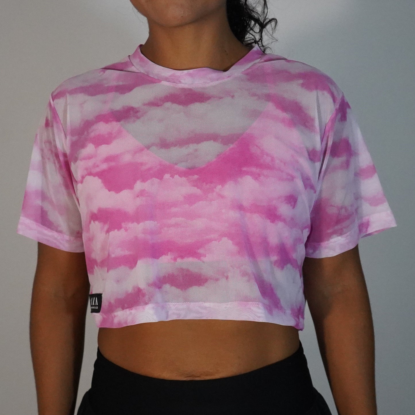 Pink Cloud- Crop Mesh