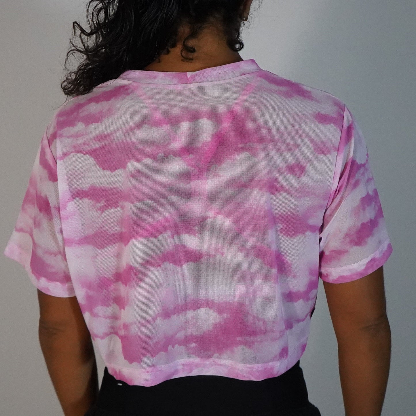 Pink Cloud- Crop Mesh
